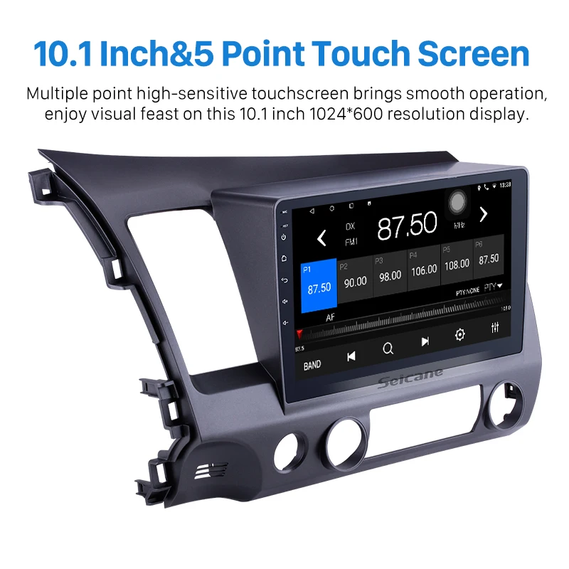 Perfect Seicane Car 2Din GPS Android 9.0 HD 10.1" Stereo Navi Audio Touchscreen Head Unit For Honda Civic 2006-2011 Multimedia Player 2