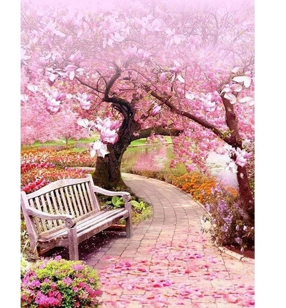 

5d Diamond Painting Landscape Mosaic Scenery Full Square Diamond Embroidery Cherry Tree Picture Of Rhinestone Home Decor gift