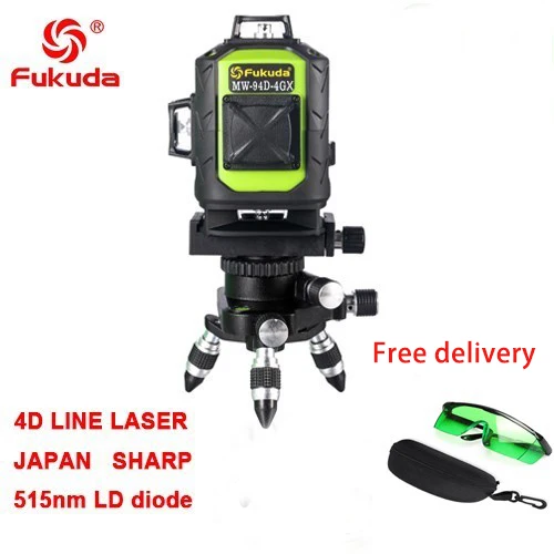 4GX 515nm green 1 Фукуда бренд 12 линии 3D MW-93T-3GX лазерный уровень наливные 360 горизонтальный и вертикальный крест супер мощный зеленый лазер луч линии - Цвет: 4GX 515nm green 1