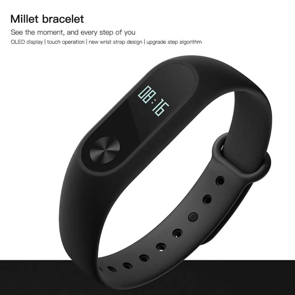 For Xiaomi Bracelet 2 Smart Bracelet Heart Rate Detection Sports Bracelet Waterproof Smart Step Counter Bracelet