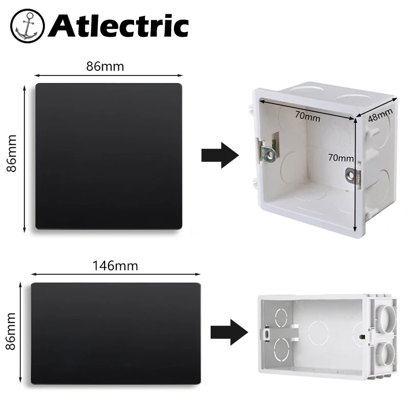 Atlectric штепсельная вилка стандарта Великобритании розетка светодиодный индикатор питания настенная домашняя электрическая розетка с переключателем 146 мм* 86 мм переходник usb,разетка с usb для дома,розетки USB