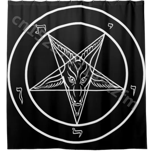 photo color Водонепроницаемый занавеска для душа s Baphomet Церковь Сатаны занавеска для душа s принт полиэстер ткань занавеска для ванной комнаты с 12 крючками - Цвет: photo color