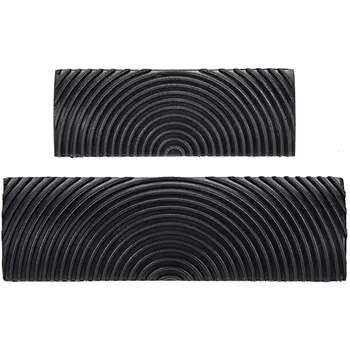 

Black Rubber Wood Grain Paint Roller DIY Graining Painting Tool Wood Grain Pattern Wall Painting Roller Home Tool 2 Pcs