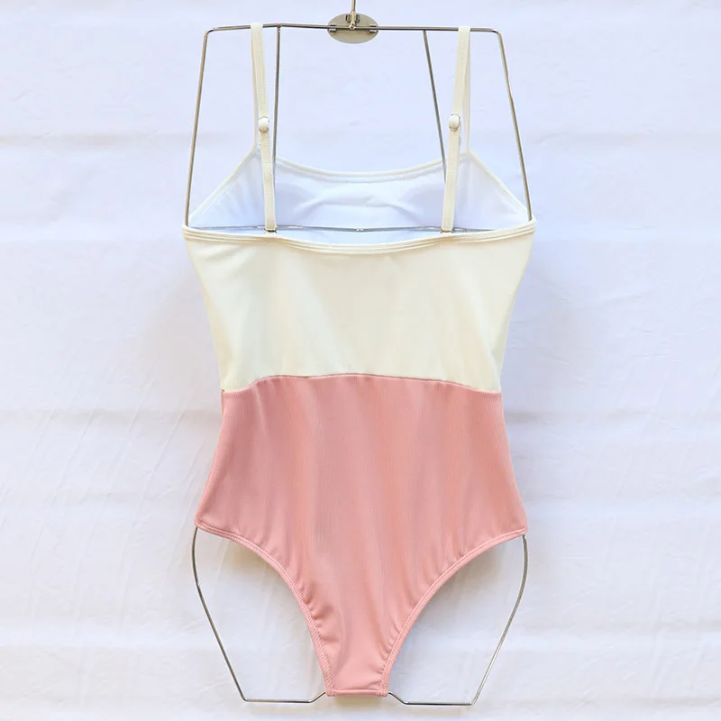 Riseado Patchwork One Piece Swimsuit Sexy Swimwear Women 21 Ribbed Bodysuit Women S Bathing Suit White Strap Swimsuits Summer Body Suits Aliexpress