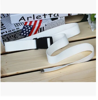 

New Women Nylon Canvas Belt Buckle Waistband Fashion Ladies Black Jeans Pattern Long Waist Belts mujer