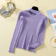 ^#Cheap Lady Full sleeve Knit Autumn Purple Sweaters Basic Beading Women Casual Pullovers Turtleneck Sexy Hollow out Tops jumpers 2019 ^#Cheap Lady Full sleeve Knit Autumn Purple Sweaters Basic Beading Women Casual Pullovers Turtleneck Sexy Hollow out Tops jumpers 2019
