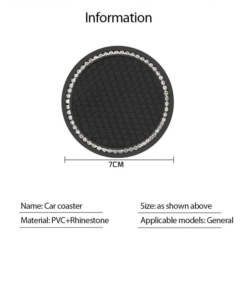 Car Universal Diamond Honeycomb Water Coaster Creative Cute Storage Mat Car Anti-slip Mat Interior