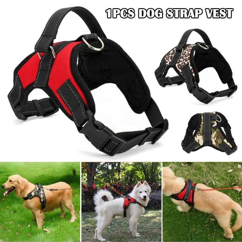 

Heavy Duty Adjustable No-Choke Dog Harness Oxford Cloth Dogs Vest for Small Medium Large Dogs Pet chest strap Dog vest RT99