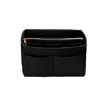 

Home Storage Bag Purse Organizer Felt Insert Bag Makeup Organizer Inner Purse Portable Cosmetic Bags Storage Tote Black L