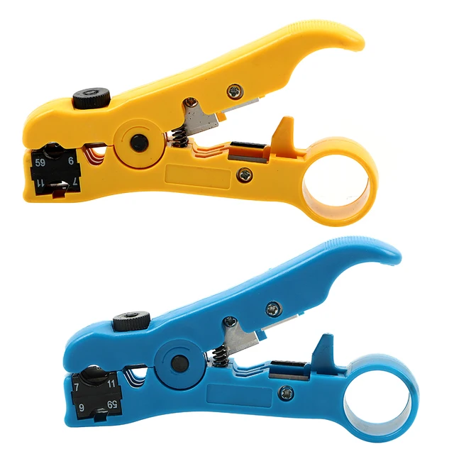 DIYWORK for UTP/STP RG59 RG6 RG7 RG11 Cable Wire Pliers Electric Stripping Tools Multi-functional Cutter Striper