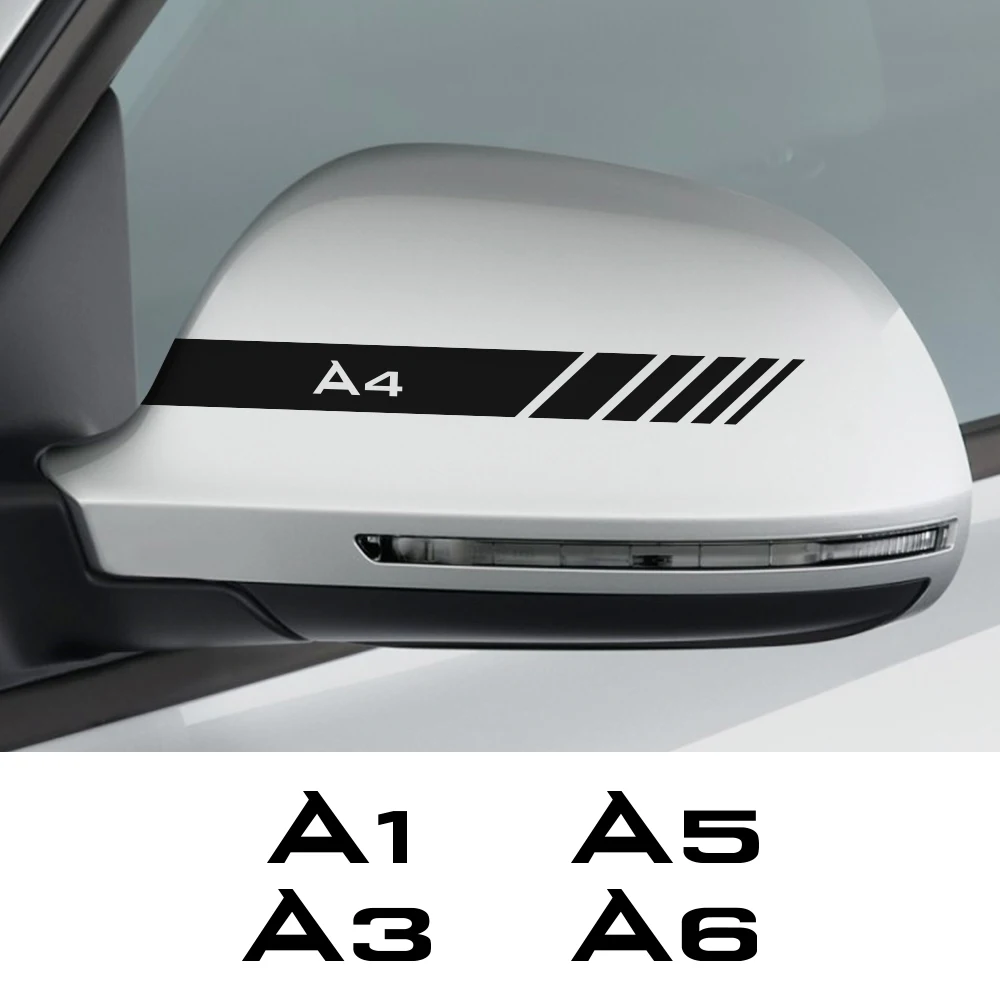 2 шт наклейки на зеркало заднего вида автомобиля для Audi A3 8P S3 8V A4 B8 B6 A6 C6 C5 C7 A1 A2 A5 A7 A8