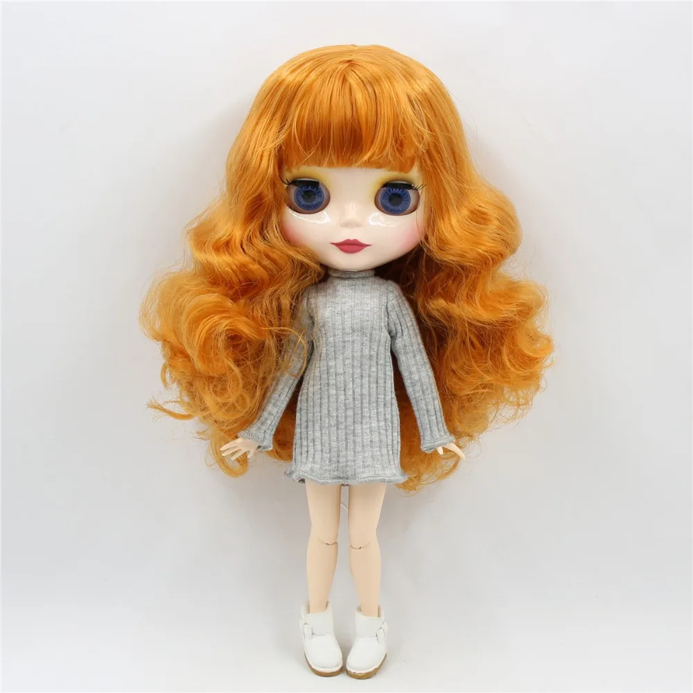 Neo Blythe Doll with Ginger Hair, White Skin, Shiny Cute Face & Custom Jointed Body 2