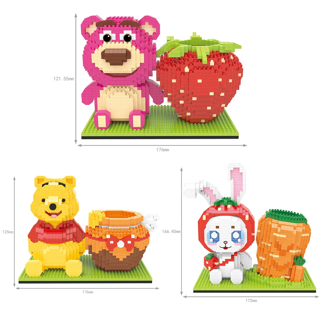 

Лидер продаж, креативный дизайн, лотсо Винни-Пух, медведь, рандомная модель контейнера, кирпич, мини микро алмазные строительные блоки, игрушки, подарок