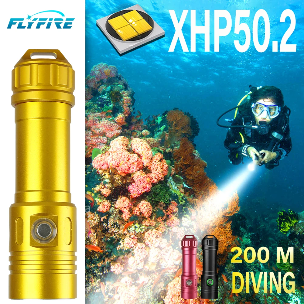 XHP50.2 супер яркий подводный 200 м IPX8 Водонепроницаемый вспышка для подводного
