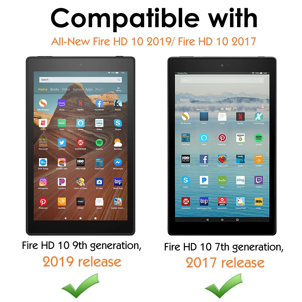 Чехол MoKo для нового планшета Amazon Fire HD 10(7 поколение, выпуск /)-[сверхпрочный] ударопрочный чехол на весь корпус