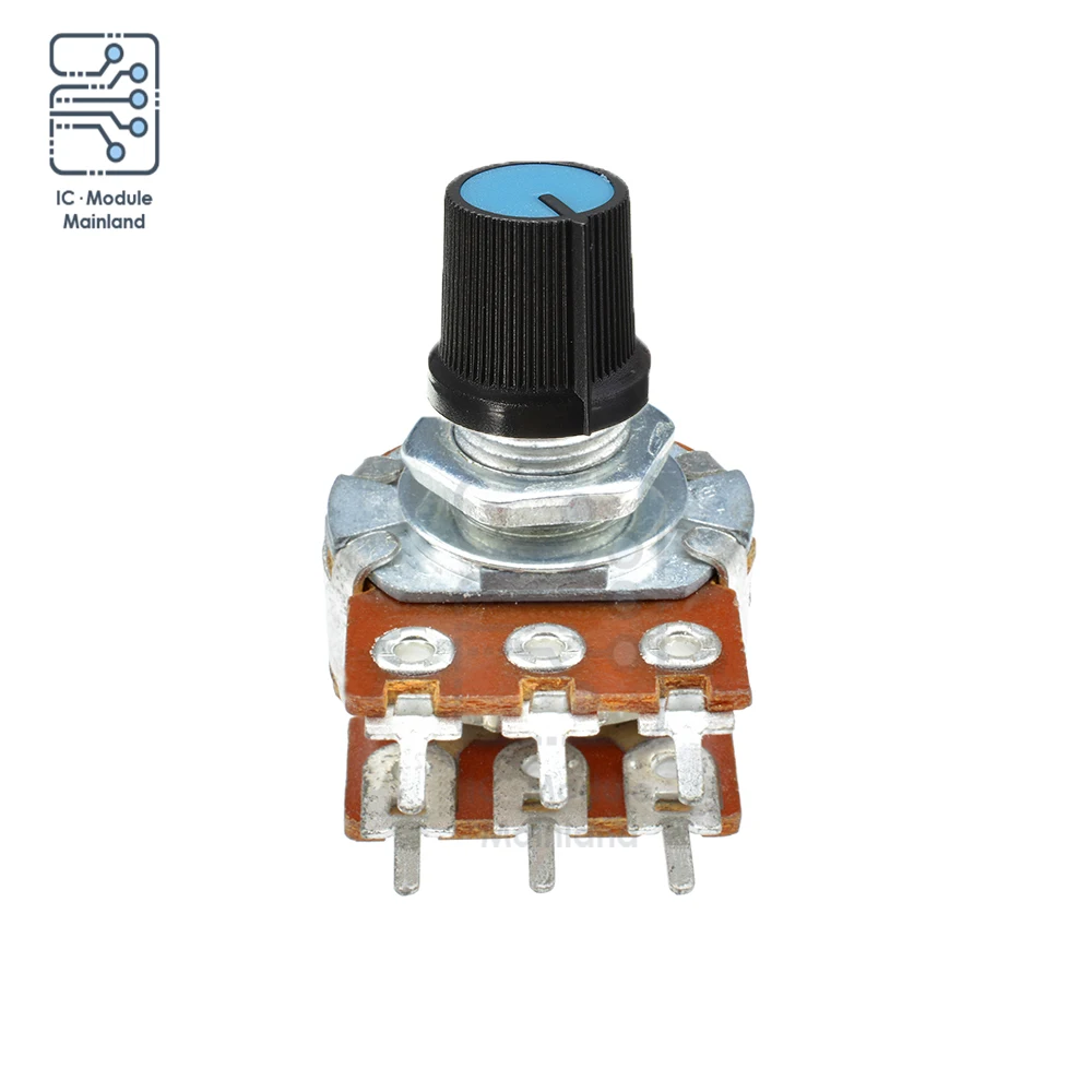 5 PCS 6 Pin Linear Taper Rotary Potentiometer 1K 5K 10K 50K 100K 500K 1M Ohm 15mm Shaft WH148 Variable Resistors with Rotary Cap for linear potentiometer,rotary potentiometer,adjustable resistor