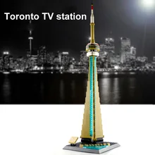 400 шт. 4215 всемирно известный архитектурный сериал Toronto CN Tower модель строительные блоки кирпичи детские развивающие Подарочные игрушки