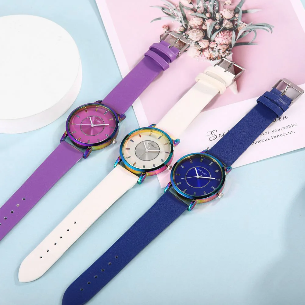 Модные трендовые женские кварцевые часы Цветной корпус креативные фантазийные женские наручные часы в подарок Романтический Новый стиль
