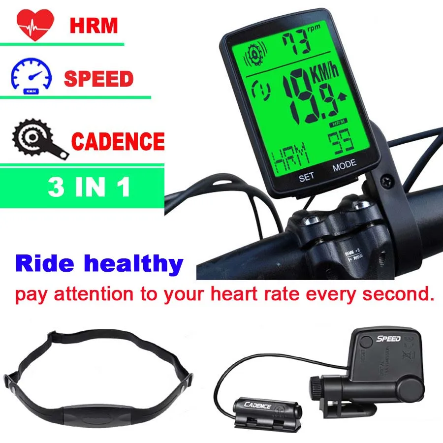 2. 8-inch Wireless Bike Computer Heart 
