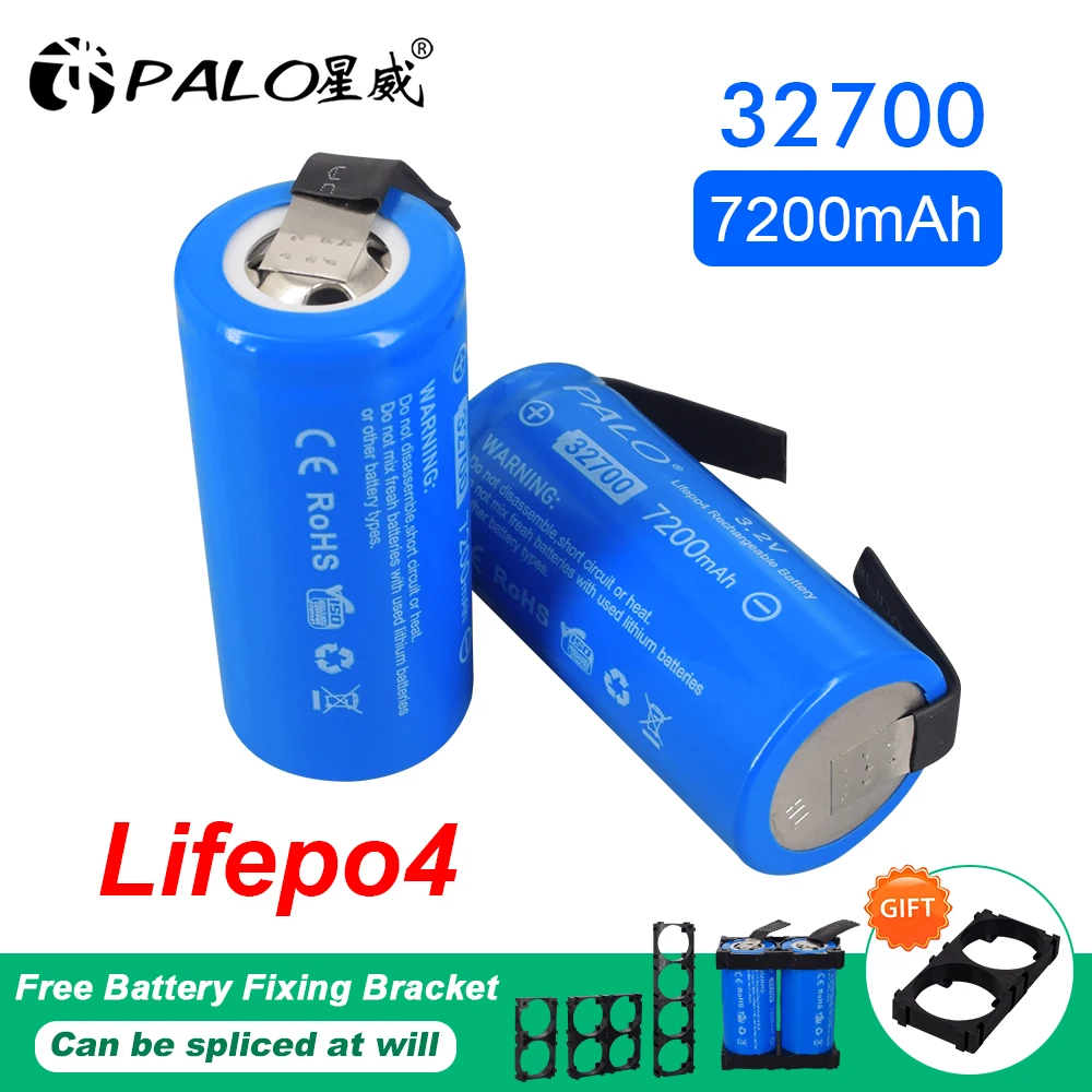 

PALO 3.2V LiFePO4 32700 7200mAh Battery 35A Continuous Discharge Maximum 55A High power battery+DIY Nickel sheets For RC toy