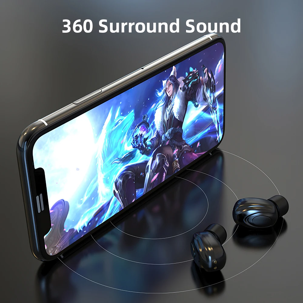 W23 беспроводной Bluetooth водостойкий мощный цифровой дисплей микрофон TWS гарнитуры Стерео округленный звук для iPhone 7