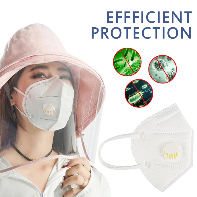 

10PCS Respirator Anti fog Face Mask Cool Valve best Protection Mask 5-Layer Mouth Muffle Cover KN95 Protective Face Masks