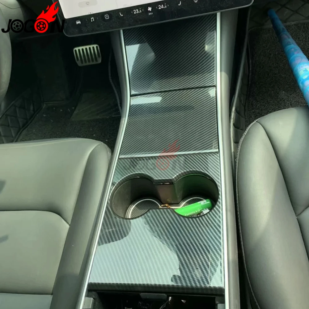 Карбоновая коробка для хранения Tesla модель 3-, автомобильная внутренняя Передняя Коробка для хранения, держатель стакана воды, зарядное устройство для телефона, накладка на панель