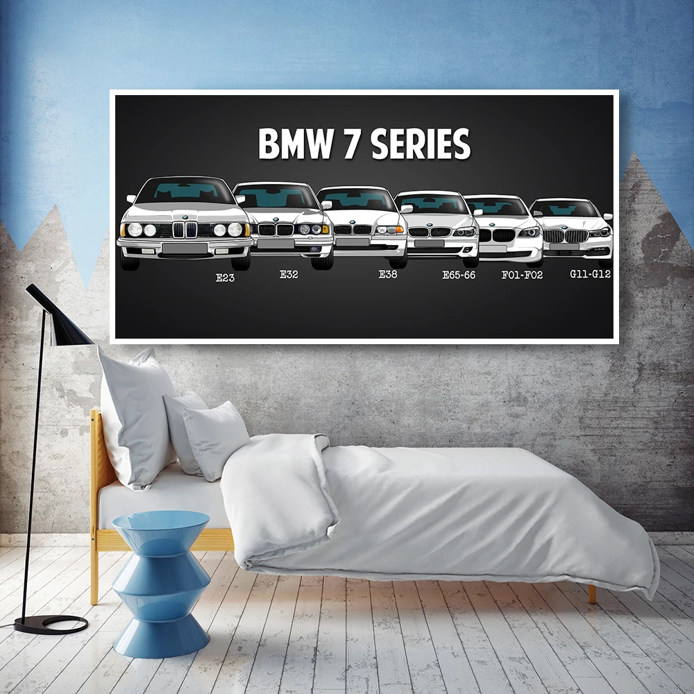 Холст с принтом постер домашний декор 1 шт. HD Bmw M3 M5 Белый спортивный автомобиль