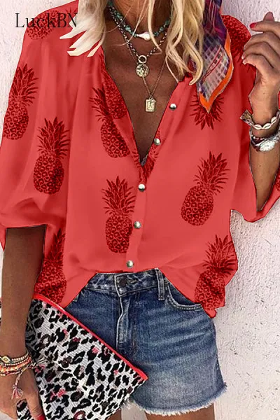 Oversize Blouse Women New Spring Summer Tops Shirt Womens Tops and Blouses Long-Sleeve Pineapple Print Plus Size 5XL Blusas 2020 Oversize Blouse Women New Spring Summer Tops Shirt Womens Tops and Blouses Long-Sleeve Pineapple Print Plus Size 5XL Blusas 2020