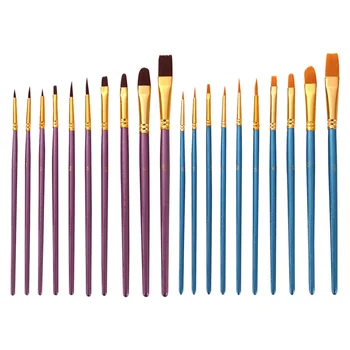 

20pcs Painting Brush Pens Nylon Brush Oil Paint Acrylic Paint Brushes Drawing Brushes Art Painting Tools (Blue + Purple)