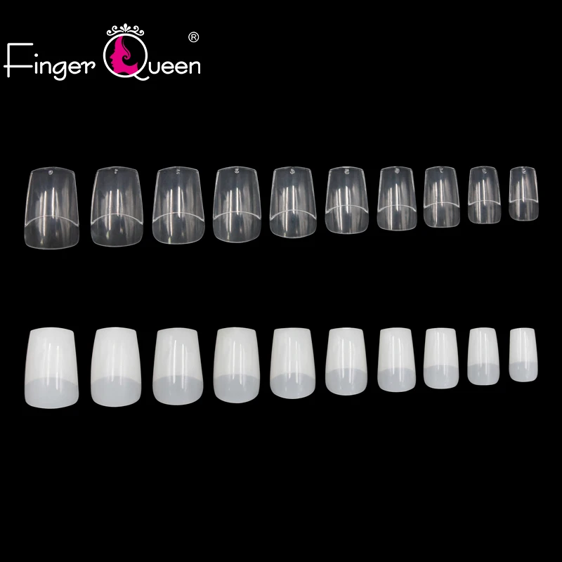 Fingerqueen 500pcs French False Acrylic Nail Tips Half Cover Coffin Fake Nails UV Gel Manicure FQ-230 | Красота и здоровье