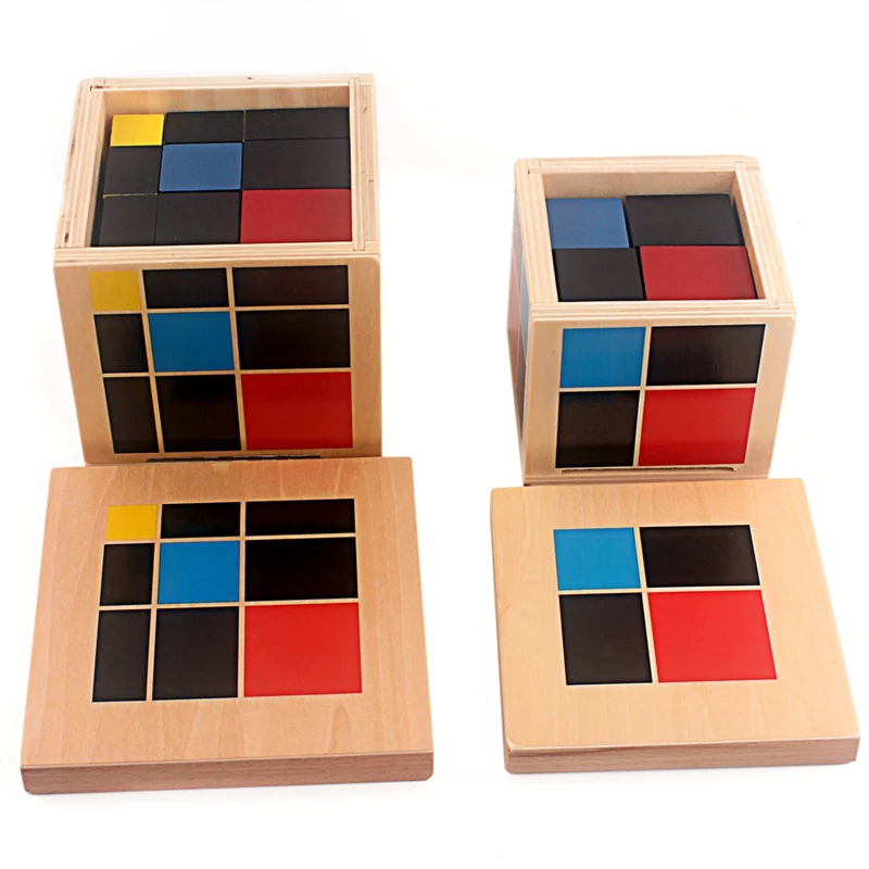 2Pcs Montessori Cube Binomial Trinomial Toy Maths Education Wooden Toy Gift 