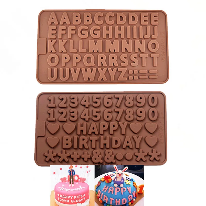 3D Double 26 English Letters Alphabet Silicone Mold Chocolate Molds Cake Pudding Dessert Decoration DIY Baking Tool FY0127 | Дом и сад