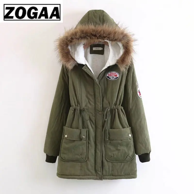 ZOGAA, зимнее хлопковое пальто для женщин, Тонкая зимняя верхняя одежда, стеганая куртка средней длины, толстая хлопковая стеганая теплая хлопковая парка, 8 цветов