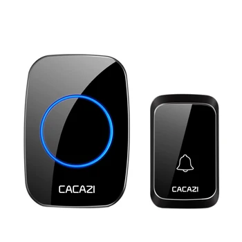 

Cacazi Waterproof Wireless Doorbell Dc Battery-Operated 300M Remote Led Flashing Light Smart Home Cordless Doorbell