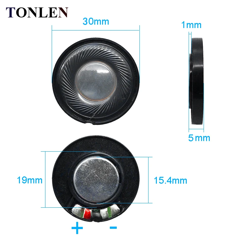 TONLEN 10 шт. 30 мультимедийный динамик для наушников 0,5 W 32ohm Динамический Наушники Задающий блок бас подвижная катушка Динамик гарнитура гудок HiFi Запчасти