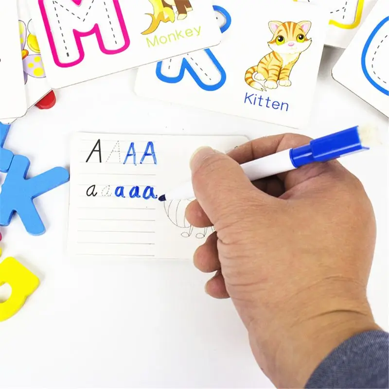 Малыш ABC изучение букв карты сухой вытирать записи флэш-карты обучающие игрушки для детей дошкольного детского сада