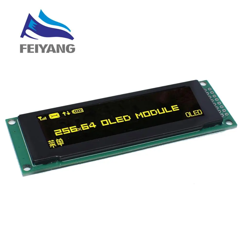 OLED дисплей 2," 256*64 25664 точек Графический ЖК-модуль дисплей экран LCM SSD1322 контроллер Поддержка SPI - Цвет: Цвет: желтый