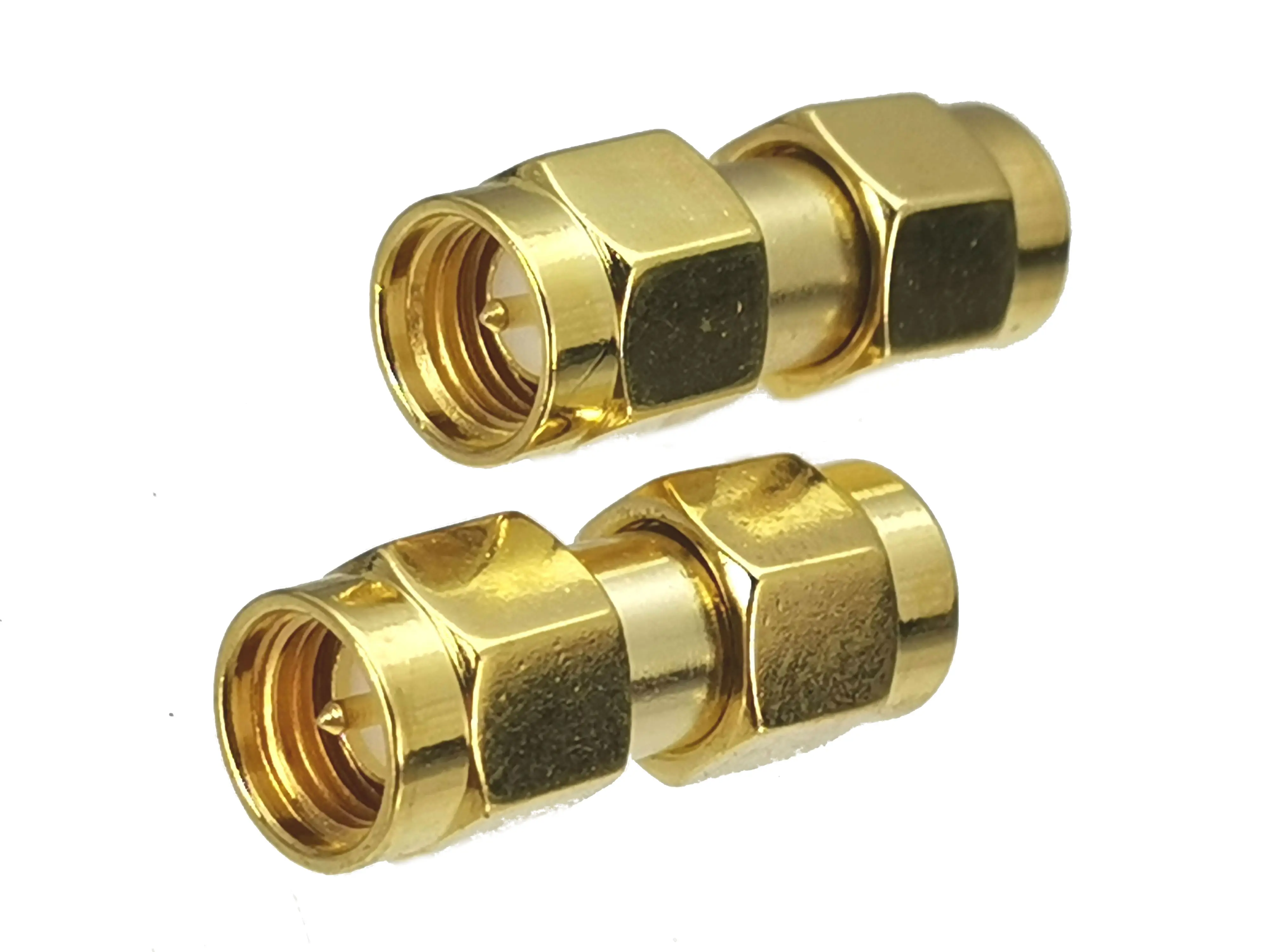 Adaptador de conector macho SMA a macho SMA, convertidor Coaxial RF, recto, latón nuevo, 1 piezas