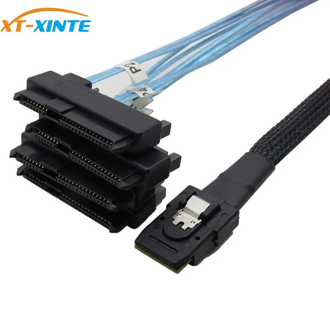 XT-XINTE SAS 36P кабель Mini-SAS SFF-8087 to 4 * SFF-8482 29P с 15-контактным кабелем питания 12 Гбит/с 50