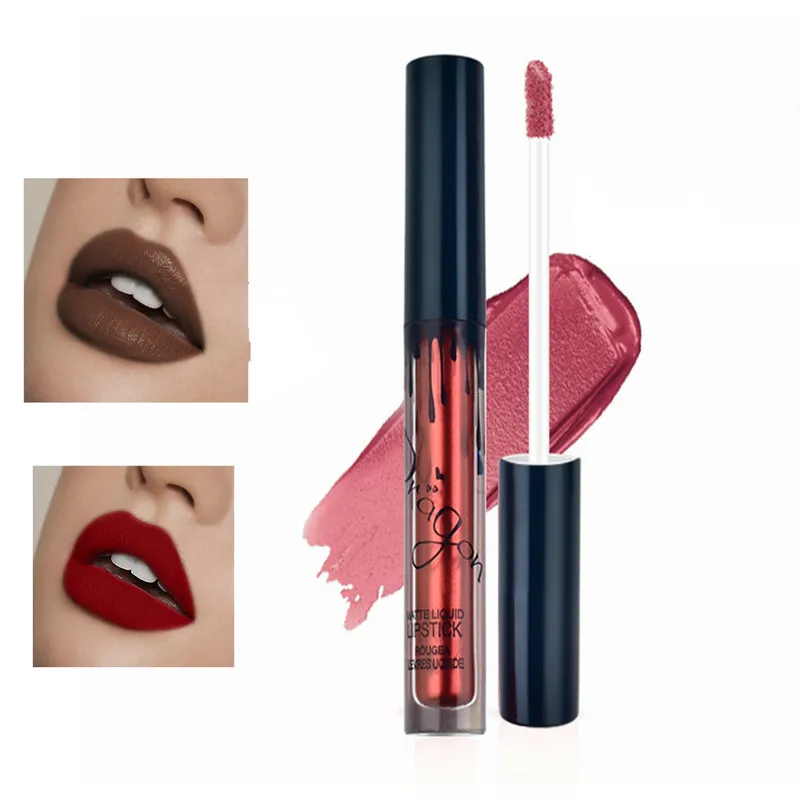 

Women Lips Does Not Stain Cups and Does Not Fade 16 Colors Makeup Matte Liquid Lipstick Metal Bare Lip Gloss Cosmetics TSLM1