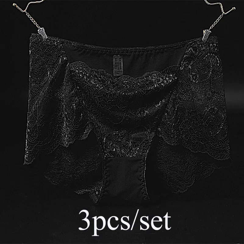M 3pcs 3 шт./лот, сексуальные кружевные трусики для женщин, бесшовное белье, высокая посадка, стринги, трусы, прозрачные трусы, женское нижнее белье# F - Цвет: M 3pcs