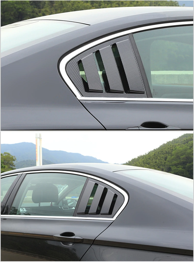 1 пара Автомобильная задняя четверть панель боковое вентиляционное окно жалюзи для VW Passat B8 - Название цвета: carbon fiber