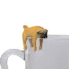 Figurine réaliste de Mini chien carlin, à accrocher sur le bord de la tasse, accessoire de jardin féerique, vente en gros ► Photo 3/6