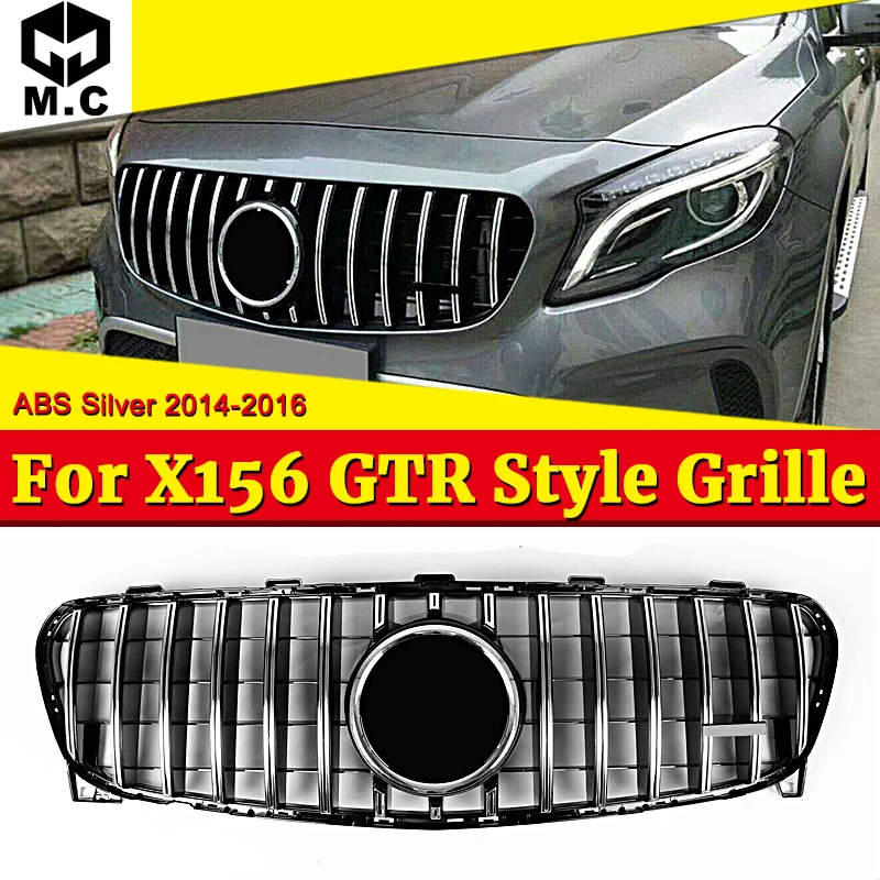 

For MercedesMB GLA-Class X156 Sports grille grill GTS Silver GLA180 GLA200 GLA250 GLA45 look Front grills without sign 2014-2016