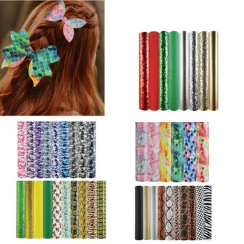 

1 Set Sunflower Christmas Leopard Camouflage Printed DIY PU Synthetic Leather Sheet for Earrings Hair Bows and Craft Making