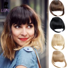 LUPU, натуральные, тупые челки, на заколке, синтетические волосы для наращивания, короткие, прямые, спереди, аккуратные, поддельные челки с высокой температурой, волокно