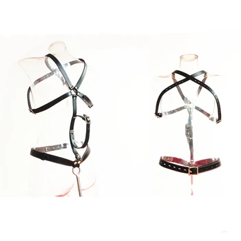 Metal Butt Plug Anal Hook Set With Handcuffs Belt Leather BDSM Bondage Harness Back Pack Chest Restraint 2