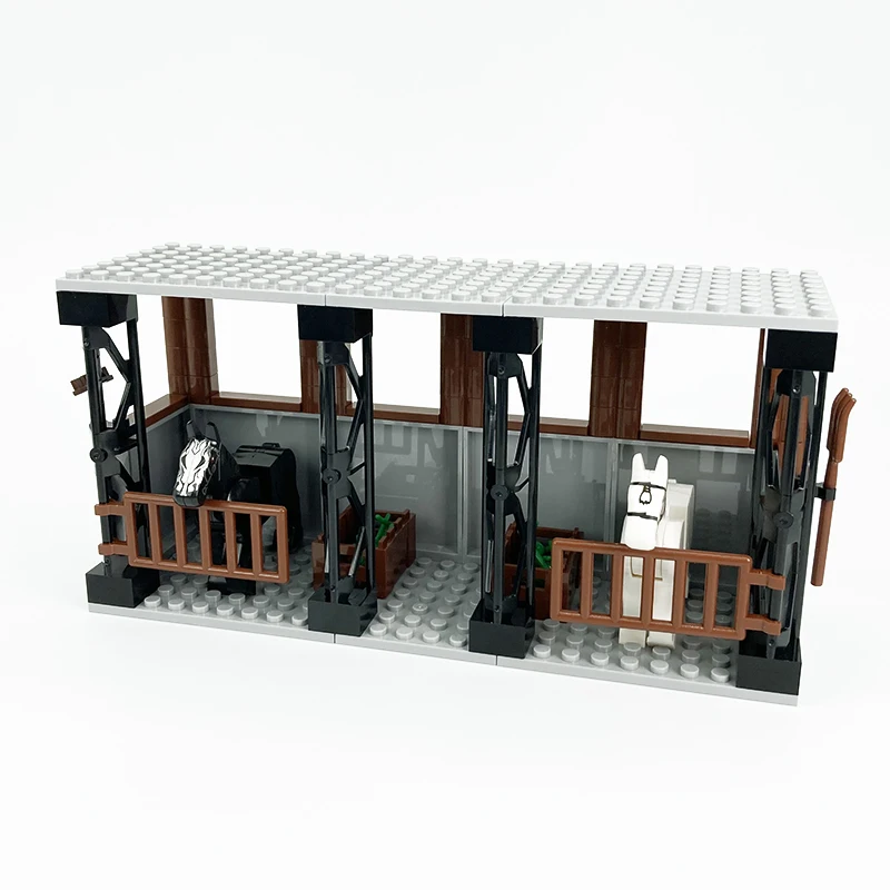 

MOC Horse Stable Building Blocks City Farm Creative Accessories Cowshed Bricks Parts Toys Farmland House Chicken Coop Pigpen Set