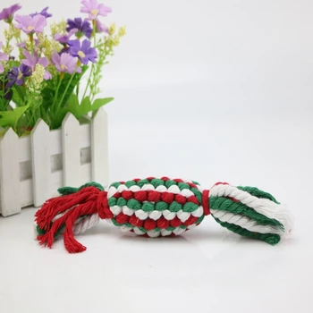 

10 Pcs Christmas Candy Cotton Rope Dog Molar Toys Cute Carton Doll Durable Teeth Cleaning Knot Indoor Puppy Entertainment Toy